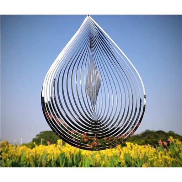 Wind Spinner 3D Stainless Steel Metal Sculptures Decorations, 3D Water Droplets - Picture 5 of 7
